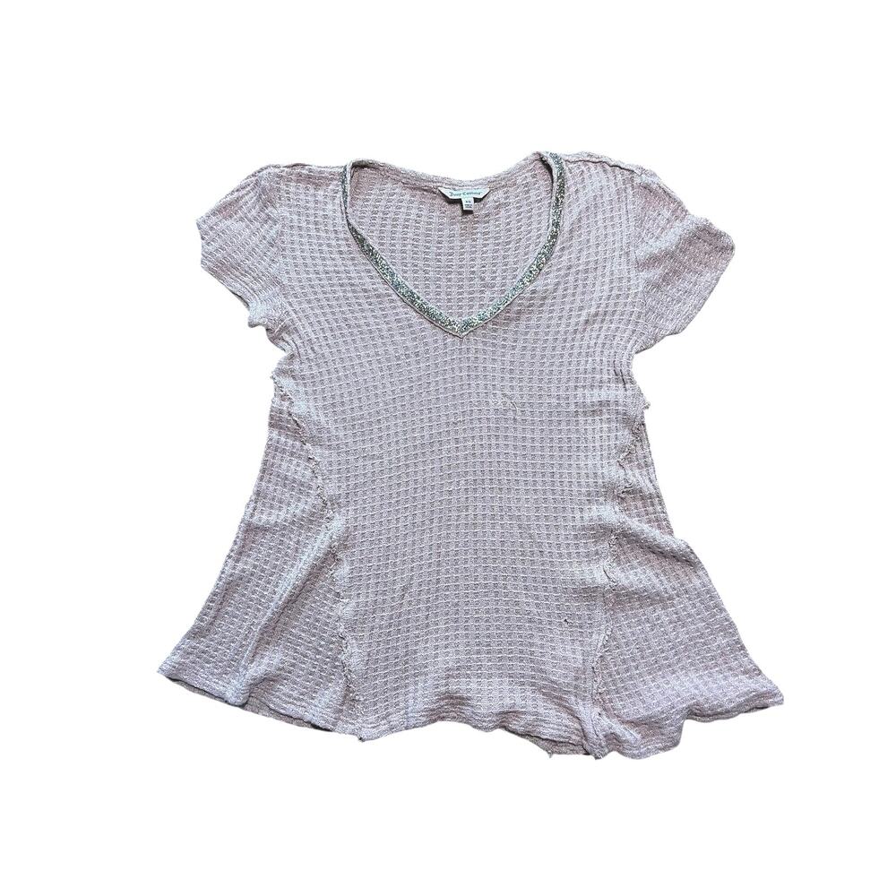 Juicy Couture Fairycore Mauve Metallic Waffle Top |XS
